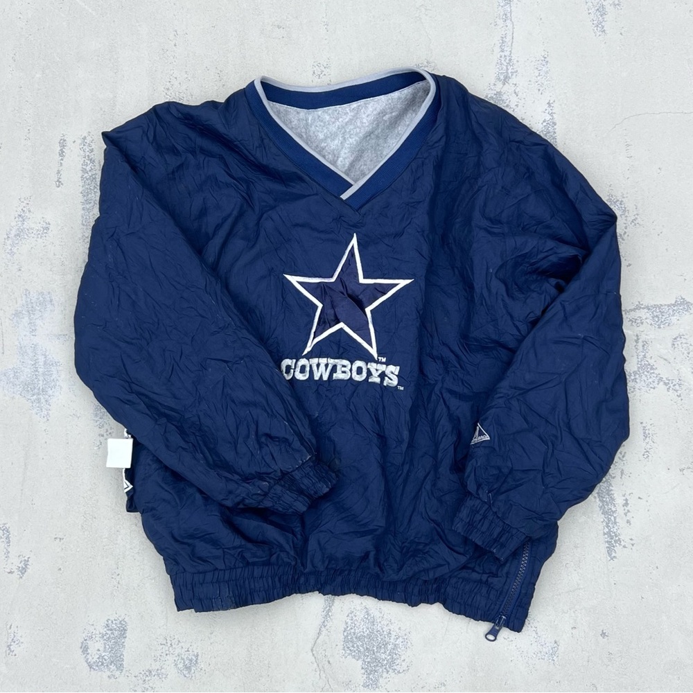 Dallas Cowboys Mighty MAC Pullover Jacket Fleece Lined NFL Vintage